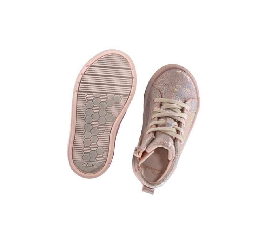 Clarks City Oasis Leder Stiefeletten Mädchen Rosa | ZDLW26497