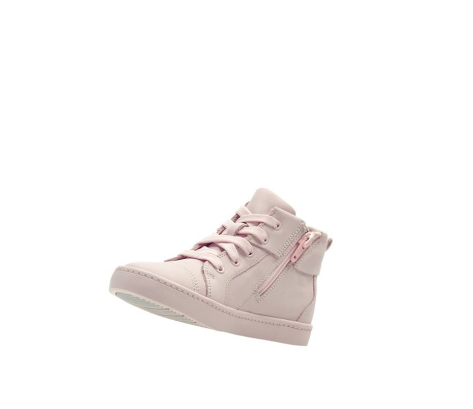 Clarks City Oasis Leder Stiefeletten Mädchen Hellrosa | ZKTG69387