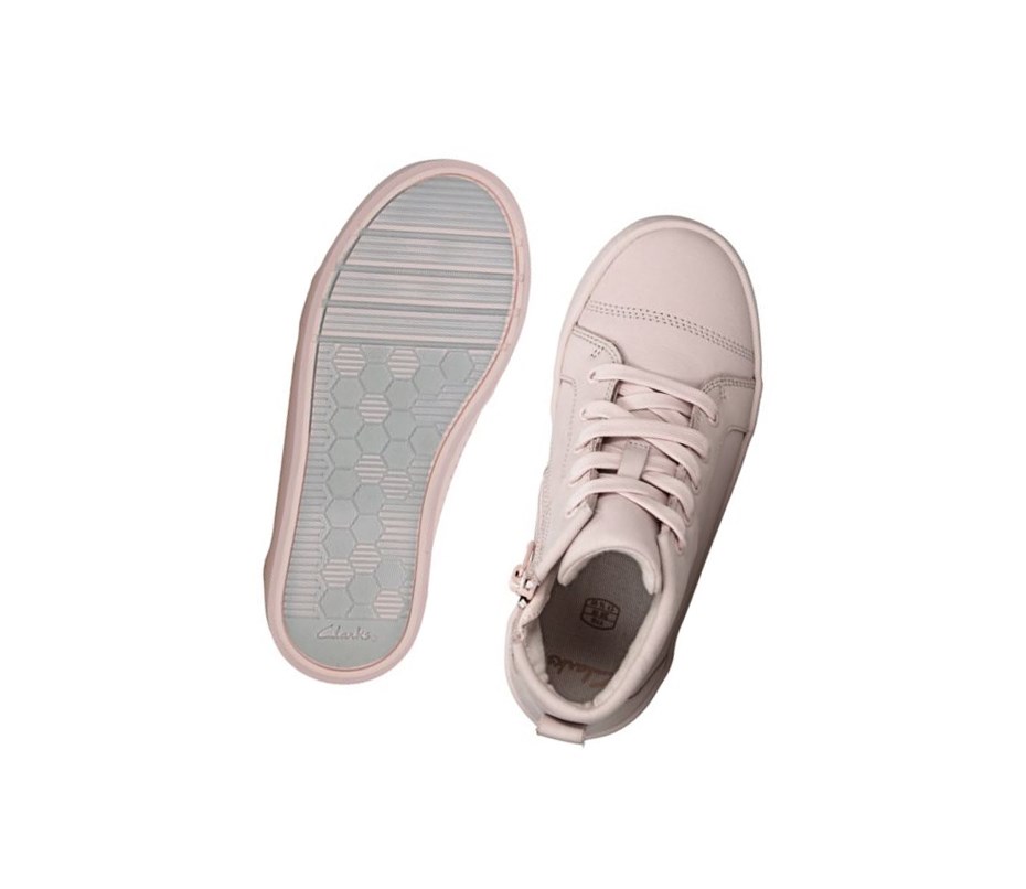 Clarks City Oasis Leder Stiefeletten Mädchen Hellrosa | ZKTG69387