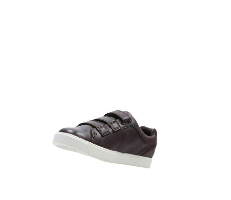 Clarks City Oasis Lo Leder Sneakers Jungen Braun | FAMB37815