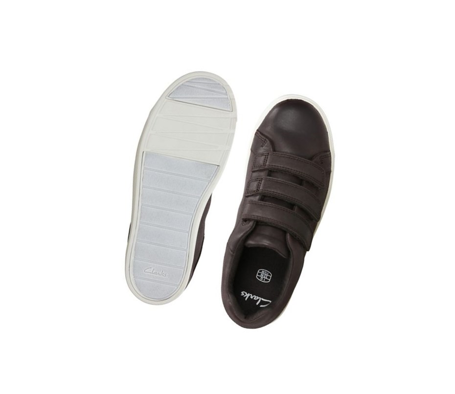 Clarks City Oasis Lo Leder Sneakers Jungen Braun | FAMB37815