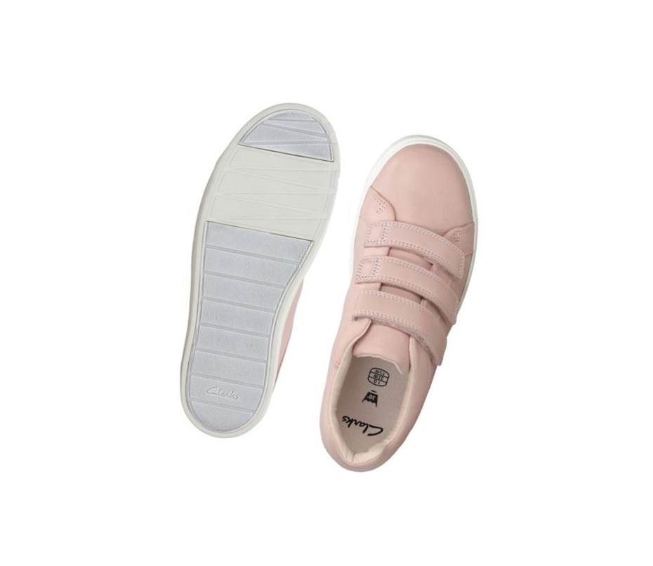 Clarks City Oasis Lo Leder Sneakers Jungen Rosa | KYIT28697