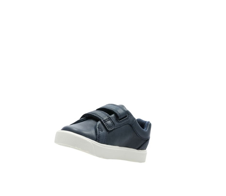 Clarks City Oasis Lo Leder Sneakers Jungen Navy | MTCY01562