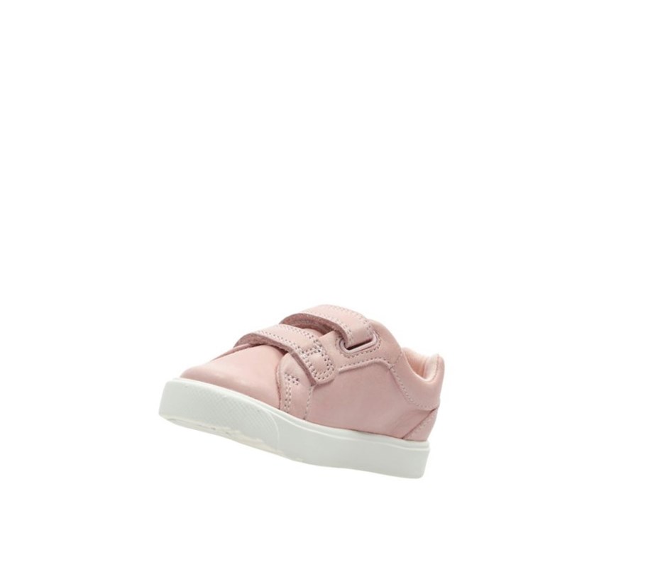 Clarks City Oasis Lo Leder Sneakers Jungen Rosa | NFJQ92150