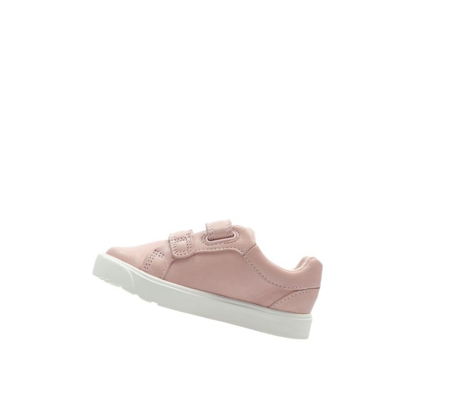 Clarks City Oasis Lo Leder Sneakers Jungen Rosa | NFJQ92150
