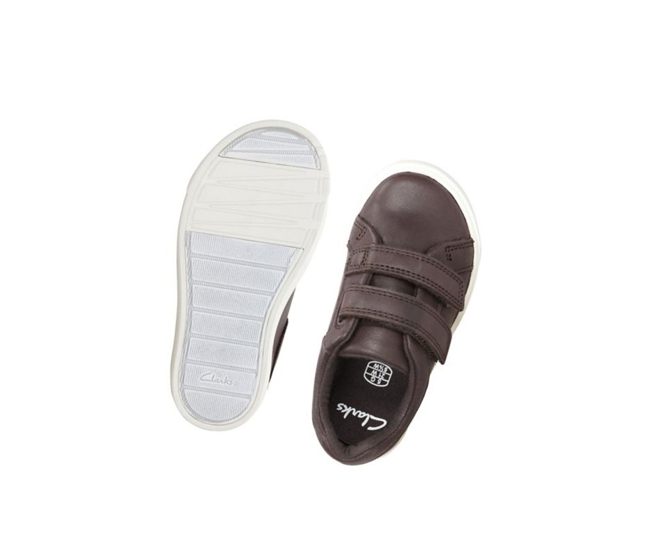 Clarks City Oasis Lo Leder Sneakers Jungen Braun | YFZW67054