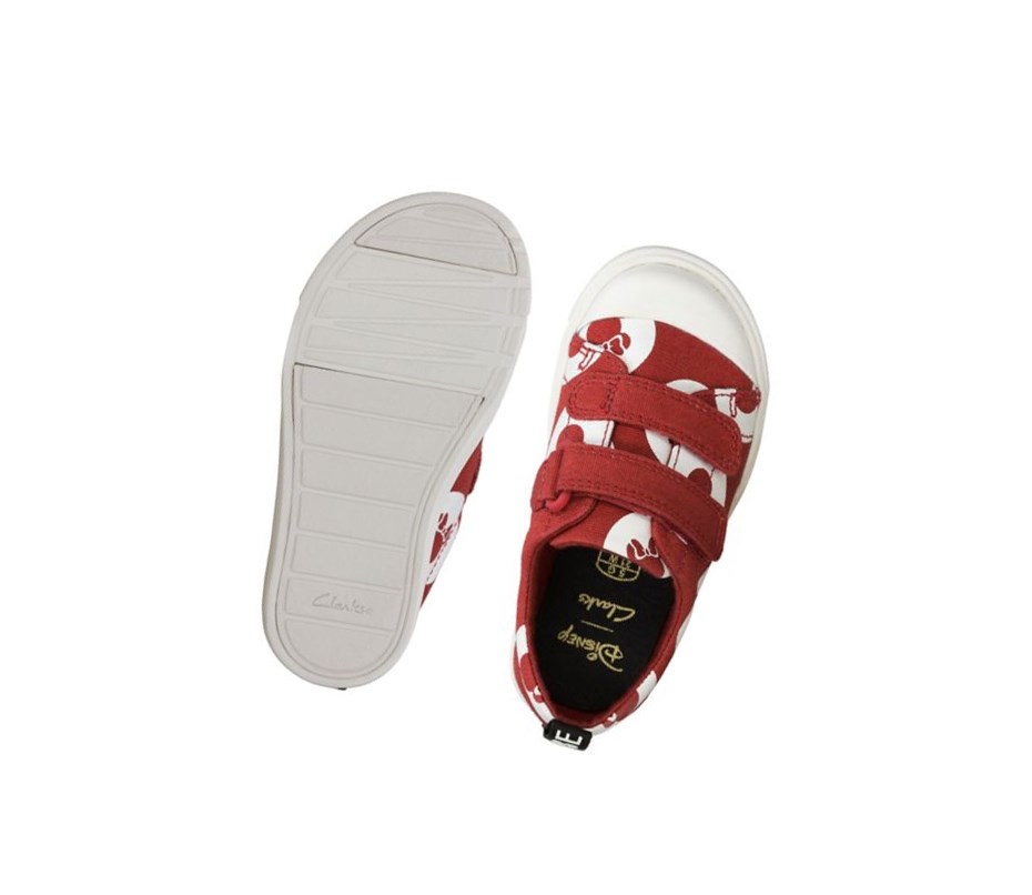 Clarks City Polka Lo Freizeitschuhe Mädchen Rot | REYL51720