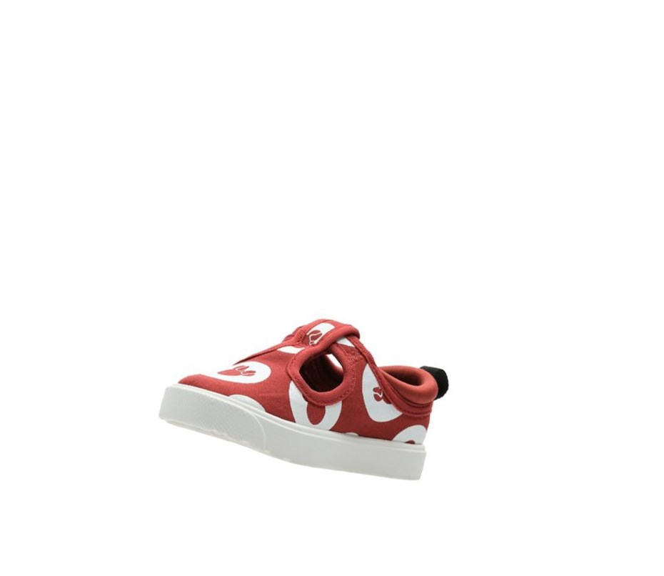 Clarks City Polka T-bar Freizeitschuhe Mädchen Rot | NMXU26847