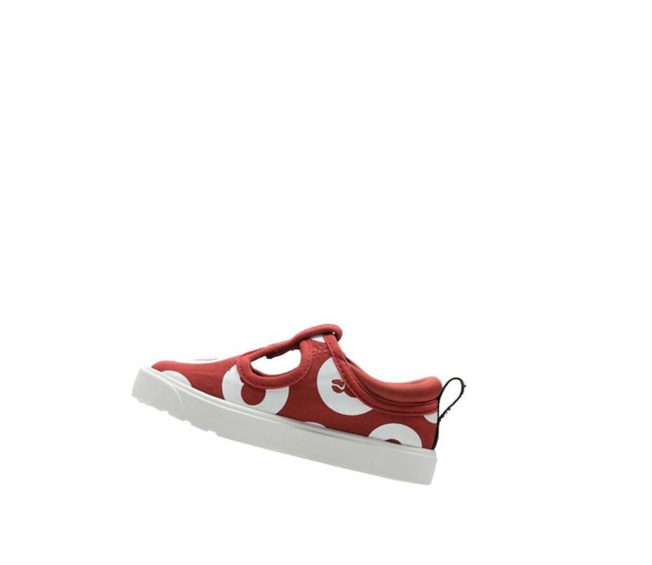 Clarks City Polka T-bar Freizeitschuhe Mädchen Rot | NMXU26847
