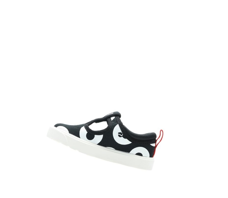 Clarks City Polka T-bar Freizeitschuhe Mädchen Schwarz | VLPA16752