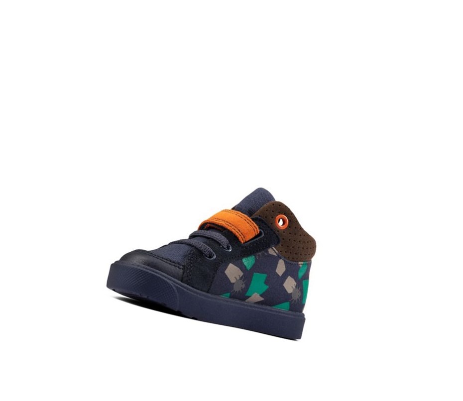 Clarks City Pop Stiefeletten Jungen Navy | TLUV02481