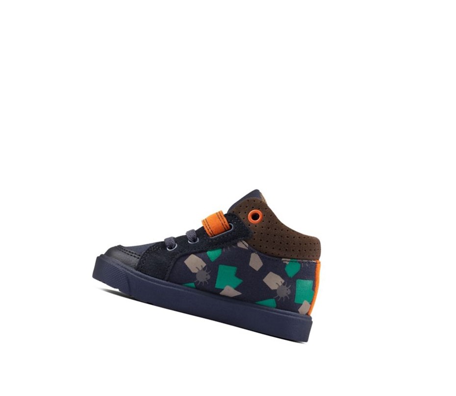 Clarks City Pop Stiefeletten Jungen Navy | TLUV02481