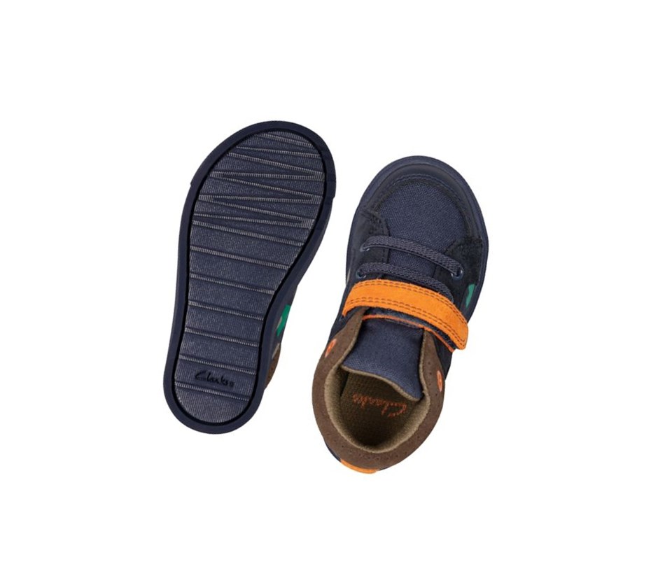 Clarks City Pop Stiefeletten Jungen Navy | TLUV02481