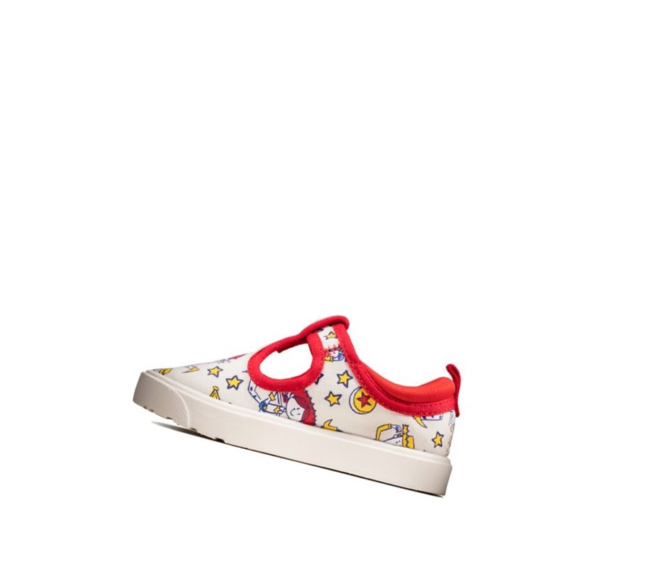 Clarks City Sheriff T-bar Freizeitschuhe Mädchen Weiß | UQVS24197