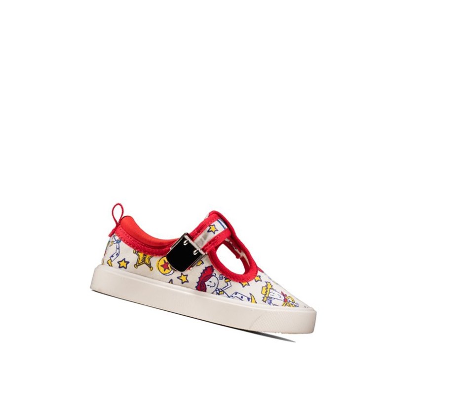 Clarks City Sheriff T-bar Freizeitschuhe Mädchen Weiß | UQVS24197