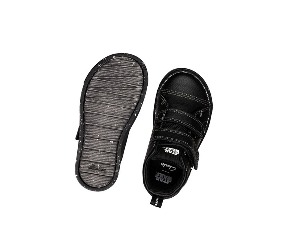 Clarks City Storm Hi Leder Lederstiefel Jungen Schwarz | GXLS14350