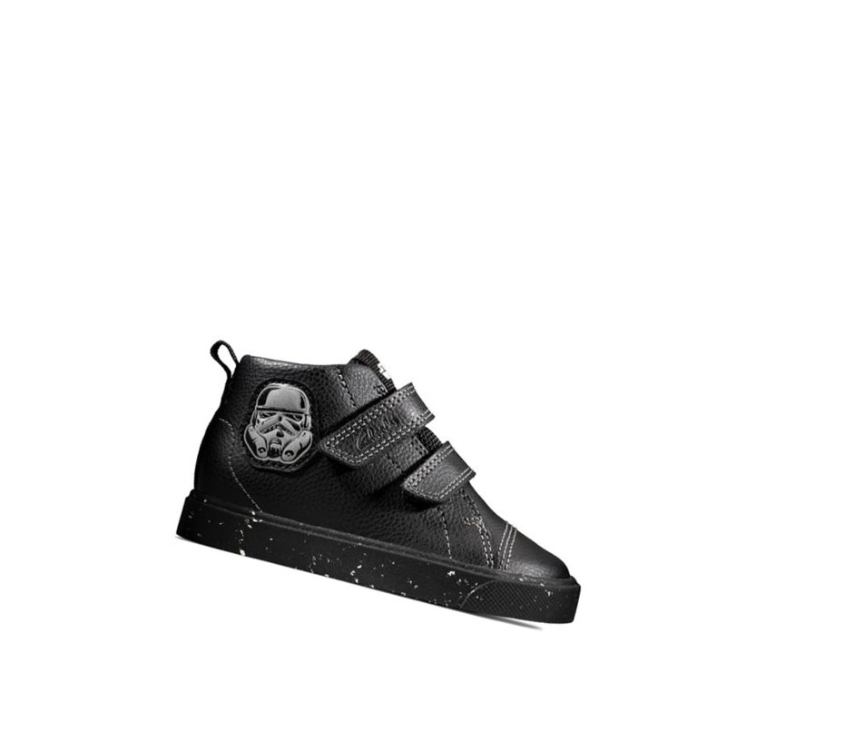 Clarks City Storm Hi Leder Lederstiefel Jungen Schwarz | GXLS14350