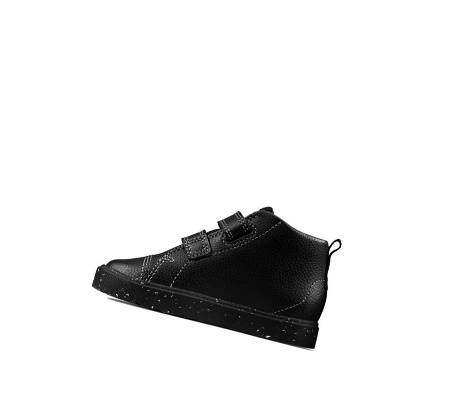 Clarks City Storm Hi Leder Lederstiefel Mädchen Schwarz | MNDR62804