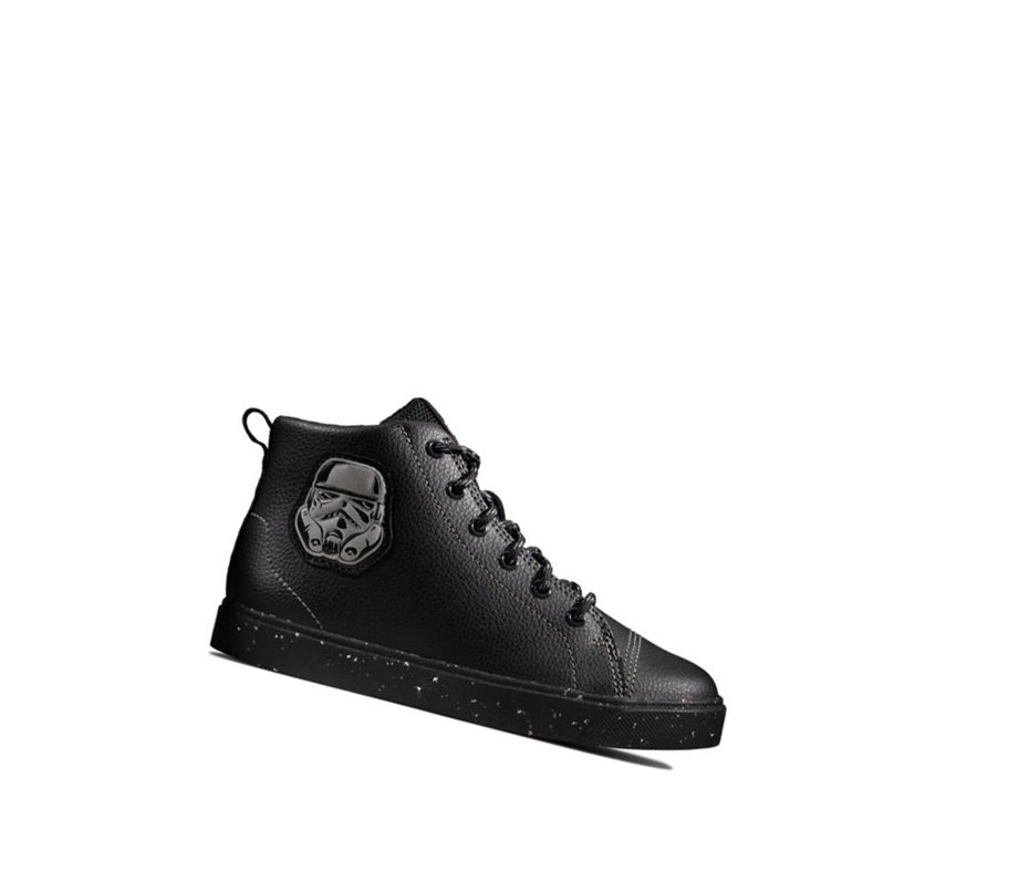 Clarks City Storm Hi Leder Lederstiefel Jungen Schwarz | PWVI14526