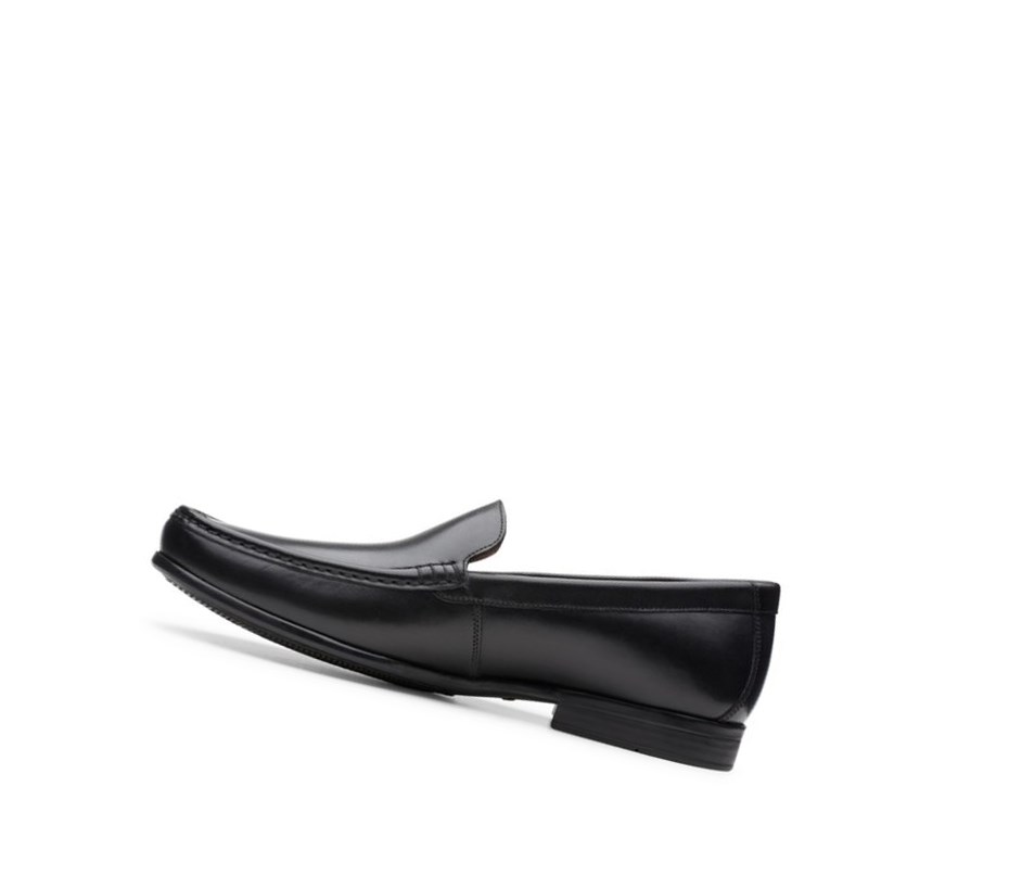 Clarks Claude Plain Weite Fit Loafers Herren Schwarz | YVNZ15297