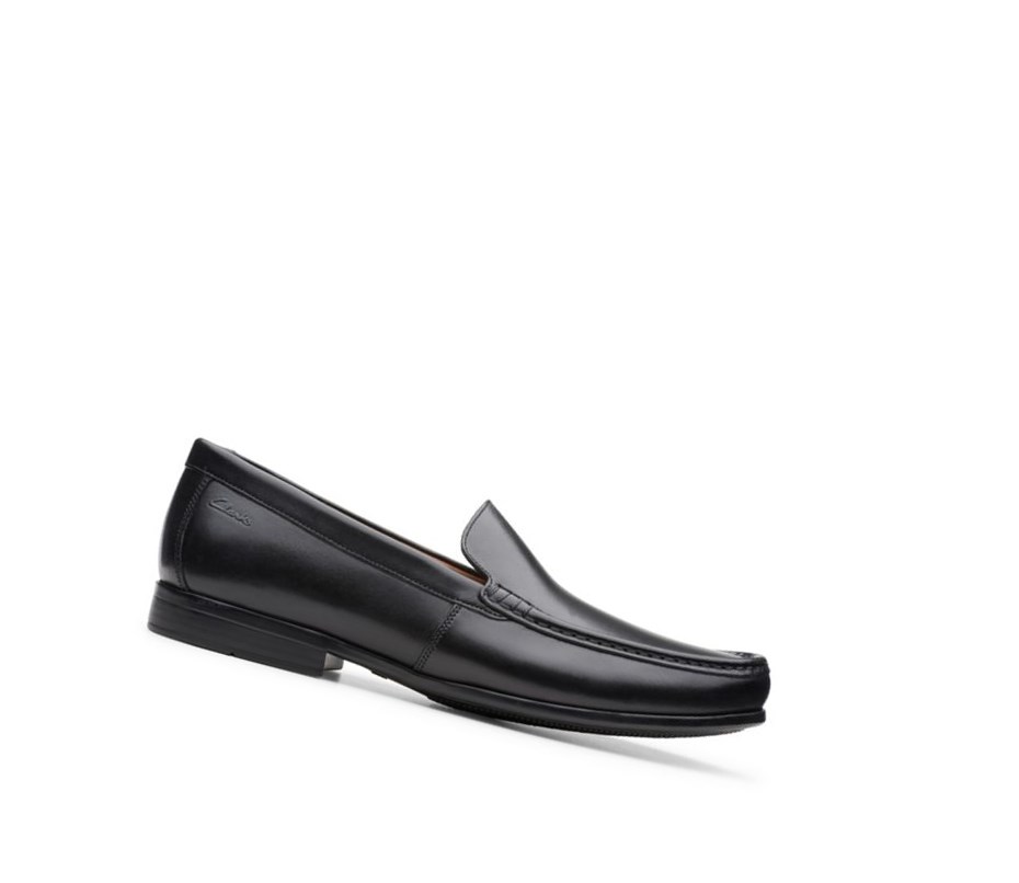 Clarks Claude Plain Weite Fit Loafers Herren Schwarz | YVNZ15297