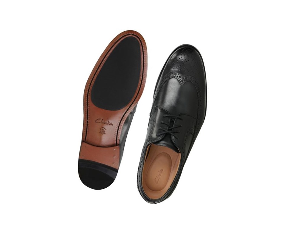 Clarks Coling Limit Leder Lederschuhe Herren Schwarz | QAON15640
