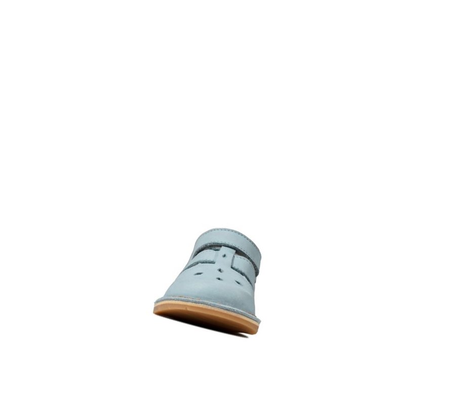Clarks Comet Sand Leder Lässige Sandalen Mädchen Hellblau | YRKH37508