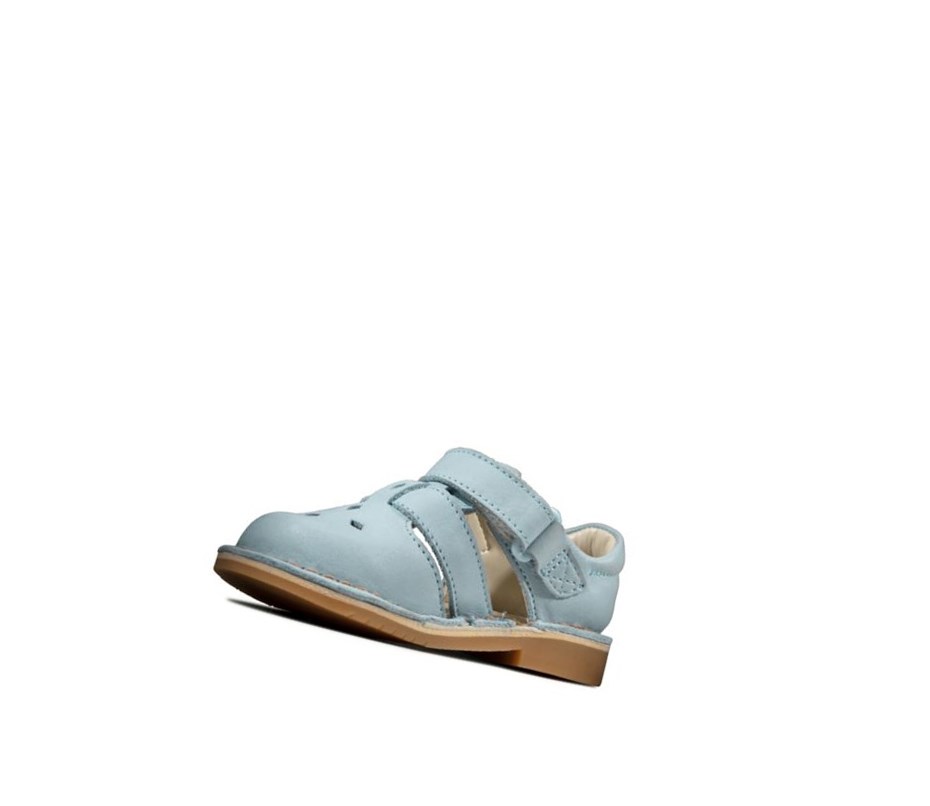 Clarks Comet Sand Leder Lässige Sandalen Mädchen Hellblau | YRKH37508