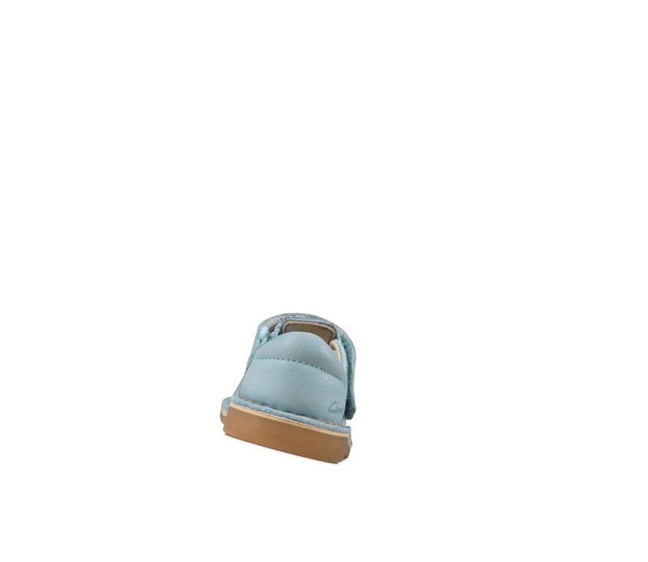Clarks Comet Sand Leder Lässige Sandalen Mädchen Hellblau | YRKH37508