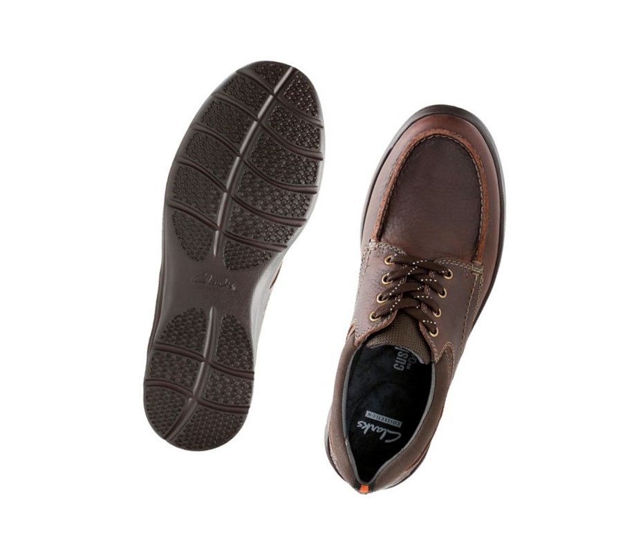 Clarks Cotrell Edge Oily Leder Weite Fit Lederschuhe Herren Braun | WUYA39526