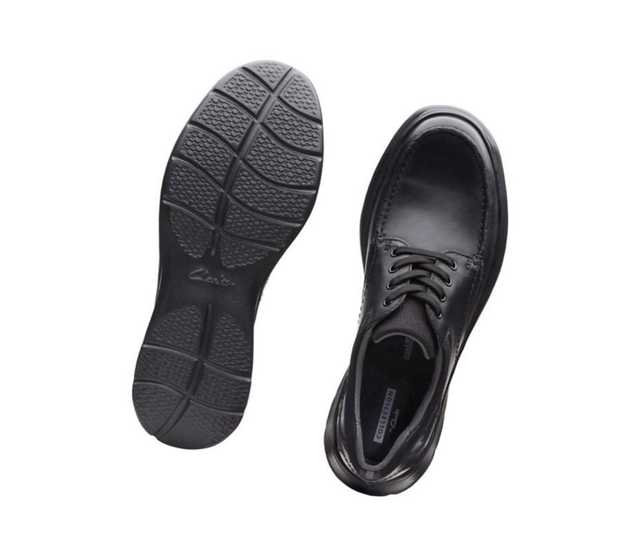 Clarks Cotrell Edge Smooth Leder Weite Fit Lederschuhe Herren Schwarz | CAQF50763