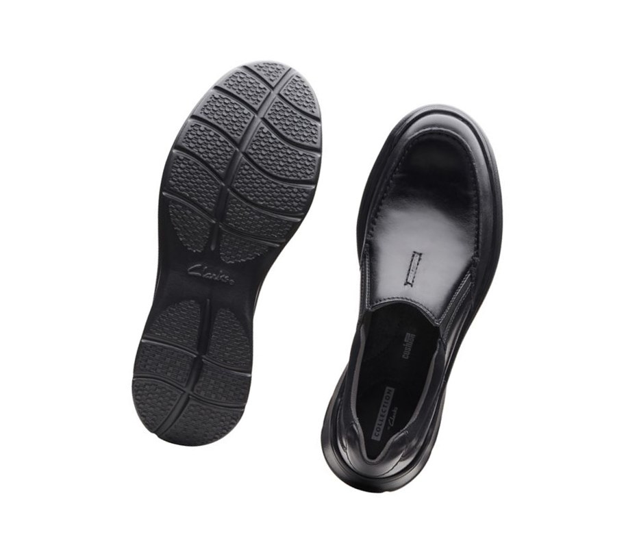Clarks Cotrell Free Smooth Leder Weite Fit Lederschuhe Herren Schwarz | JMDB82714