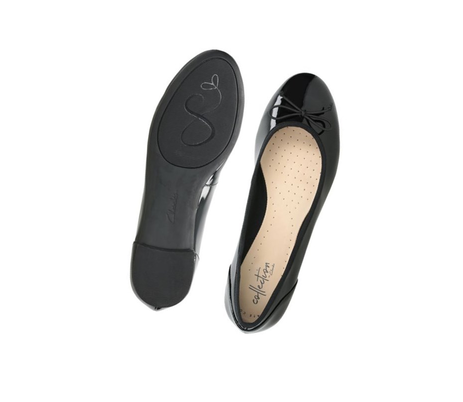 Clarks Couture Bloom Lack Ballerinas Damen Schwarz | AOSH20719