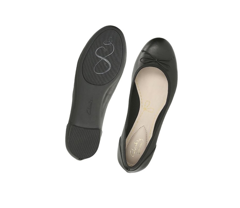 Clarks Couture Bloom Leder Ballerinas Damen Schwarz | REAH93712