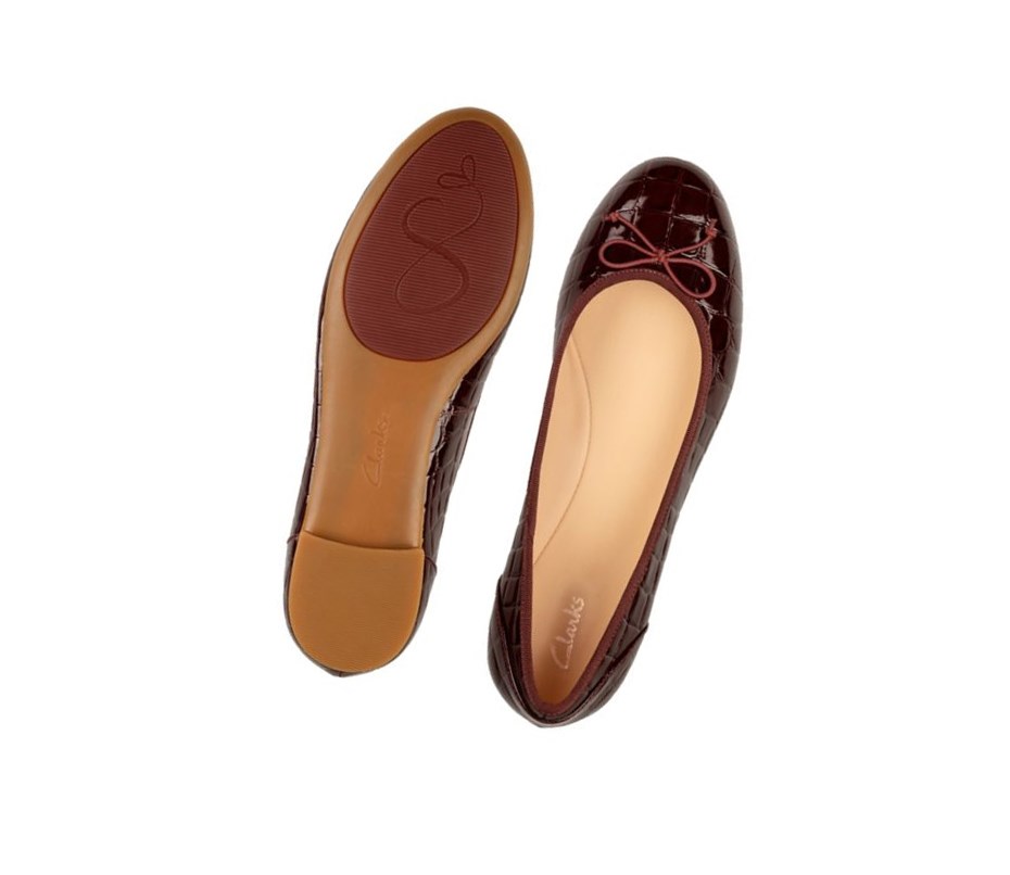 Clarks Couture Bloom Leder Weite Fit Lederschuhe Damen Bordeaux | KIUJ81903