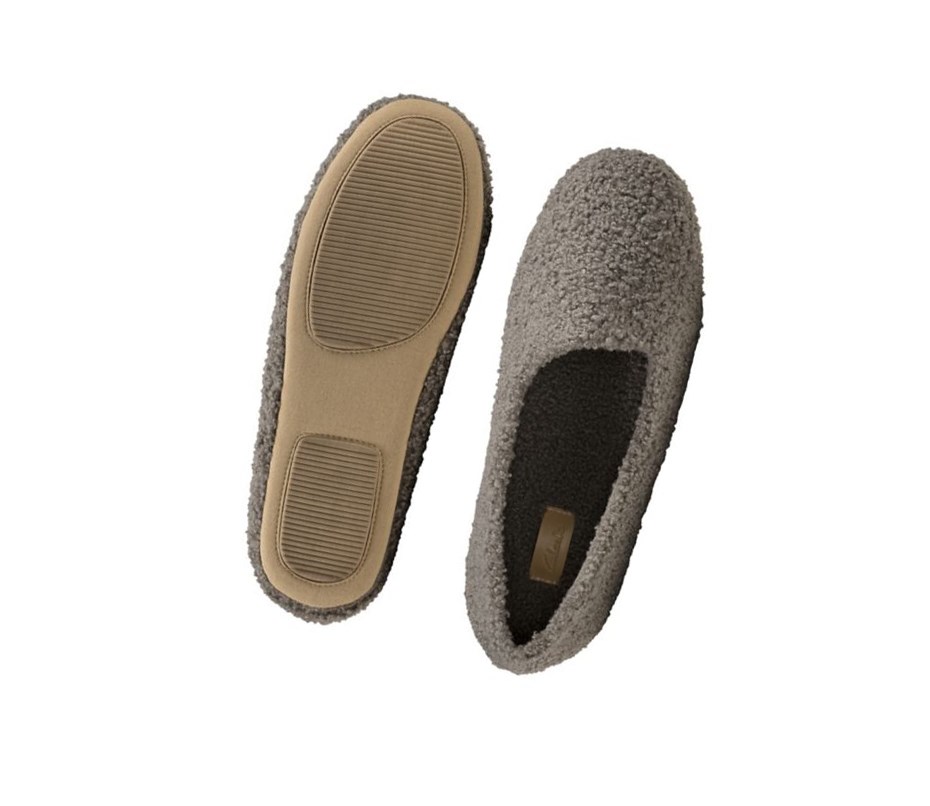 Clarks Cozily Snug Hausschuhe Damen Grau | WOMK68203