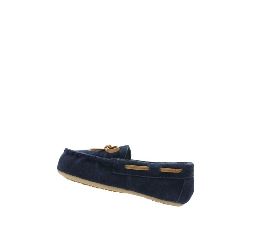 Clarks Crackling Flo Wildleder Hausschuhe Mädchen Navy | BWPC65428