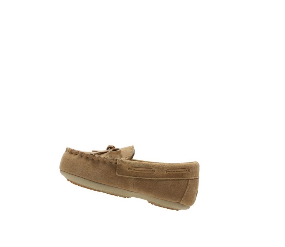 Clarks Crackling Flo Wildleder Hausschuhe Mädchen Braun | FXBE75428