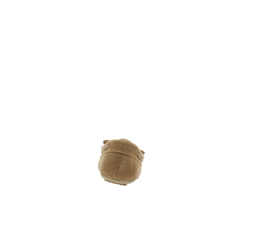 Clarks Crackling Flo Wildleder Hausschuhe Mädchen Braun | FXBE75428