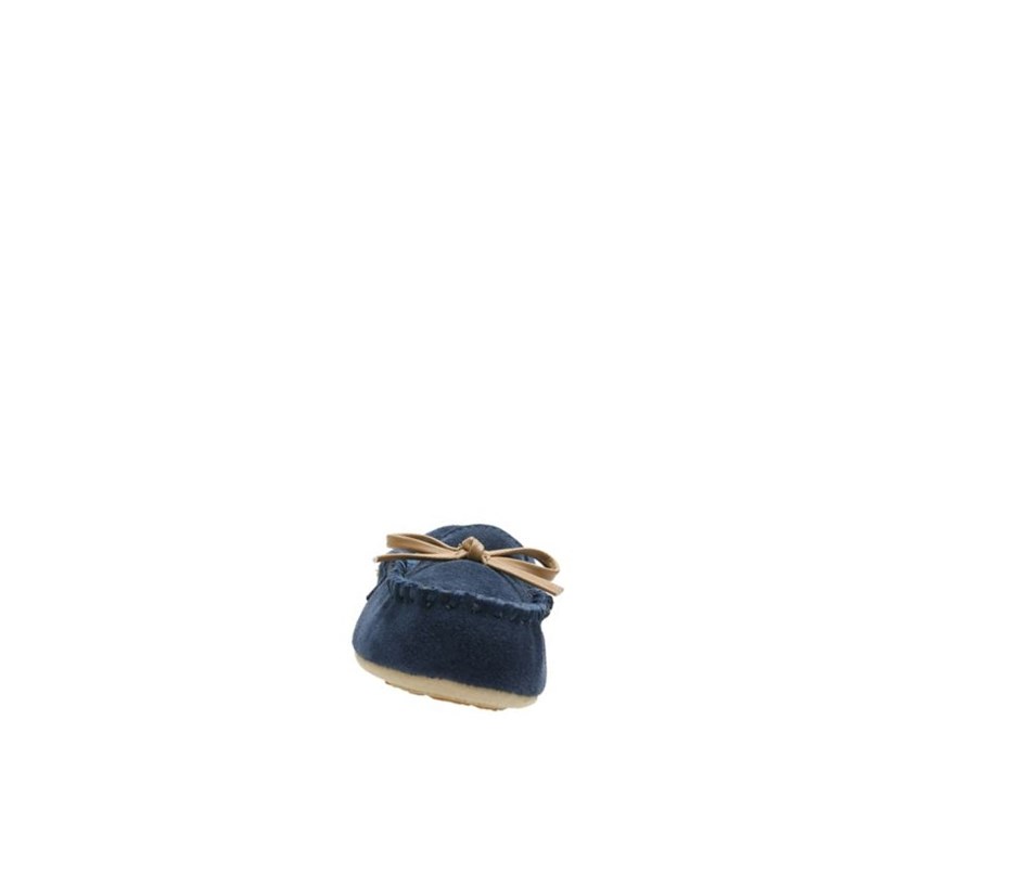 Clarks Crackling Flo Wildleder Hausschuhe Jungen Navy | JDMS07451