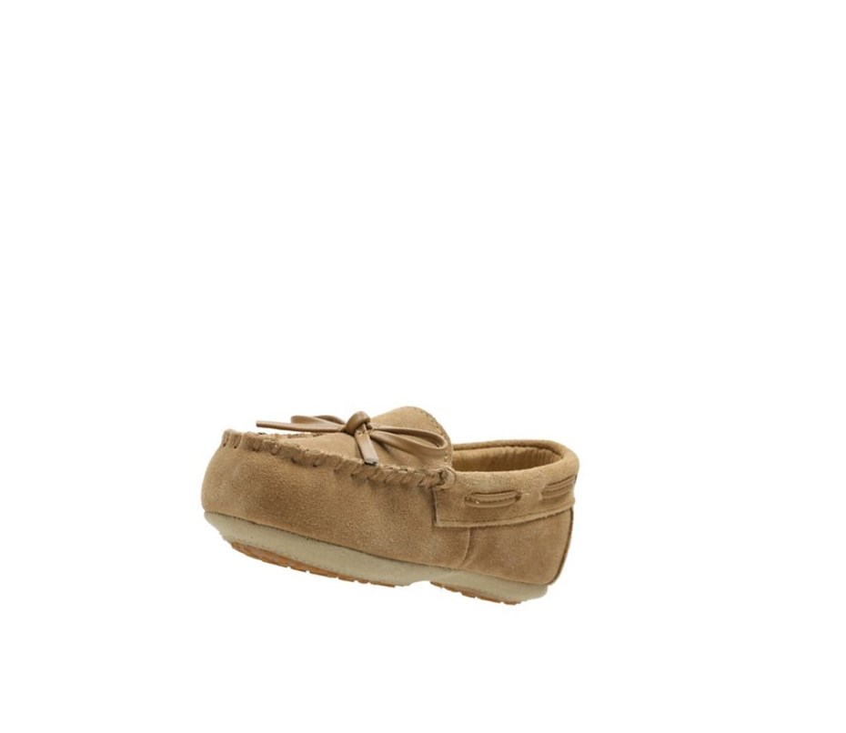 Clarks Crackling Flo Wildleder Hausschuhe Jungen Braun | MCYH41823