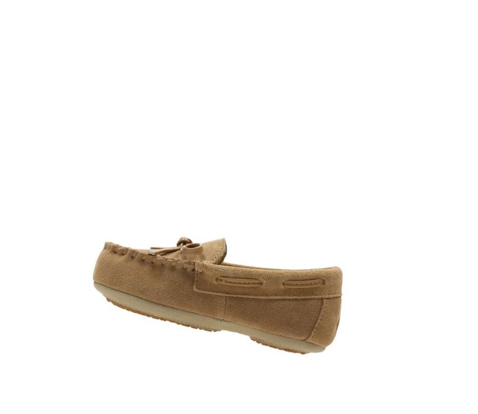 Clarks Crackling Flo Wildleder Hausschuhe Jungen Braun | MCYH41823