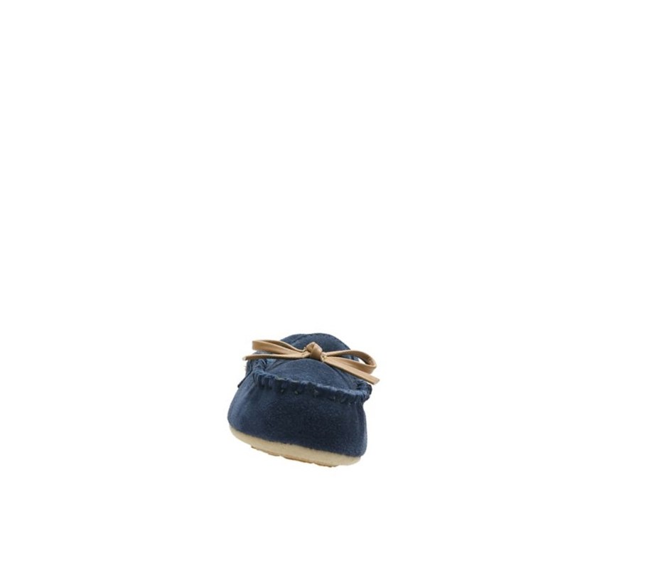 Clarks Crackling Flo Wildleder Hausschuhe Jungen Navy | MLFU14857