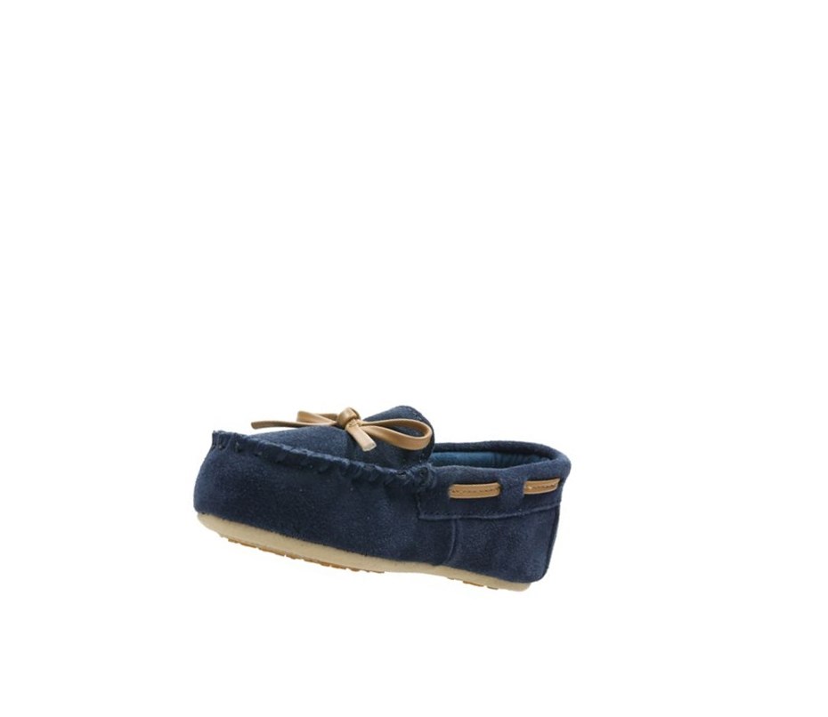 Clarks Crackling Flo Wildleder Hausschuhe Jungen Navy | MLFU14857