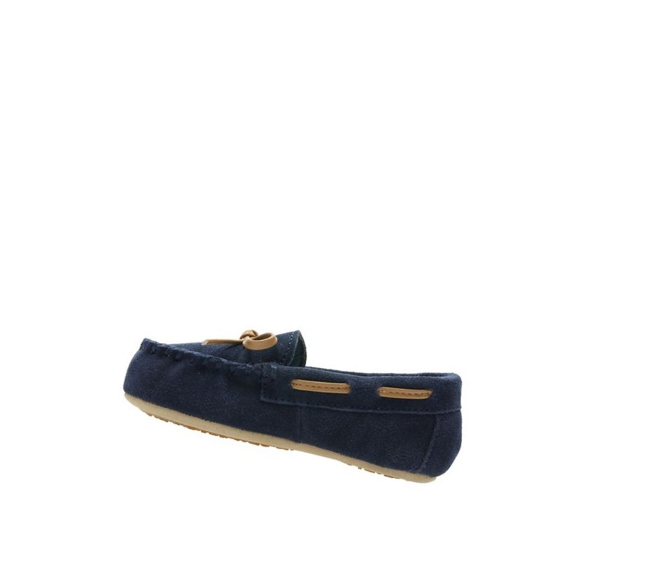 Clarks Crackling Flo Wildleder Hausschuhe Jungen Navy | MLFU14857
