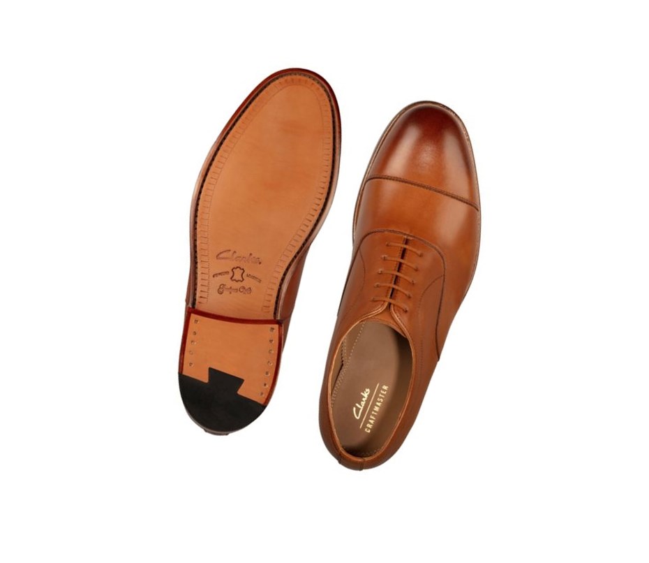 Clarks Craft368 Cap Leder Brogues Herren Braun | DJMH30951