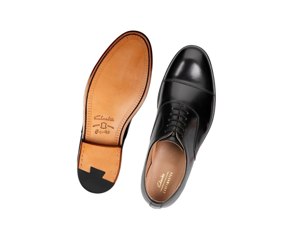 Clarks Craft368 Cap Leder Brogues Herren Schwarz | WNDJ30127