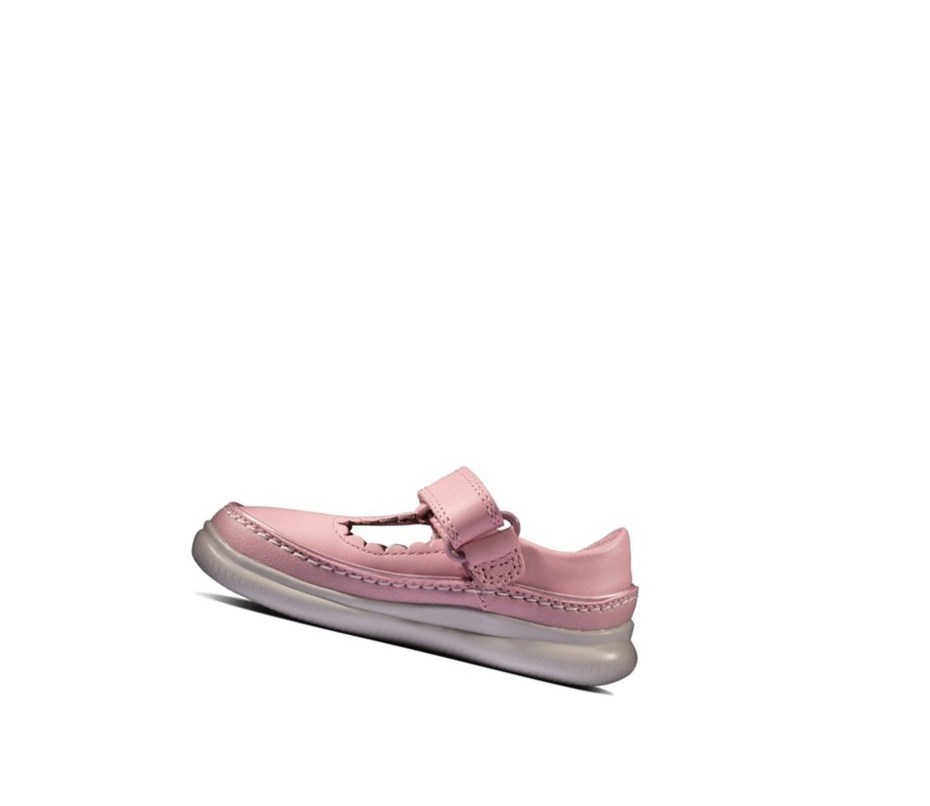 Clarks Crest Sky Leder Lederschuhe Mädchen Rosa | NYGW90274