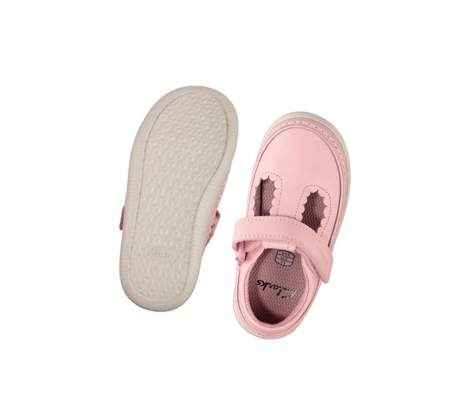 Clarks Crest Sky Leder Lederschuhe Mädchen Rosa | NYGW90274