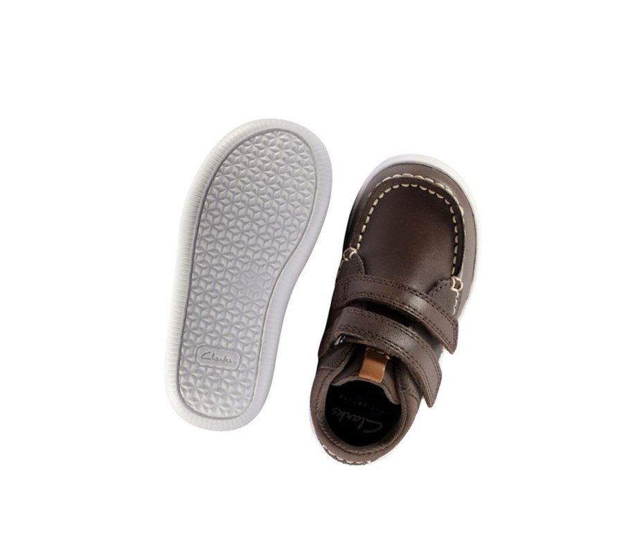 Clarks Crest Tuktu Leder Lederstiefel Jungen Braun | YZML61025